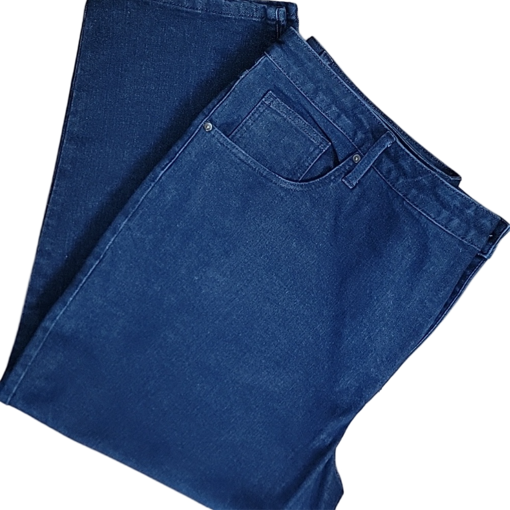 Terra & Sky Womens Dark Blue Straight Leg Denim Jeans Size 26W Petite NWOT